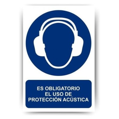 Uso obligatorio de protección acústica| Señal de obligación - SEGUTODO